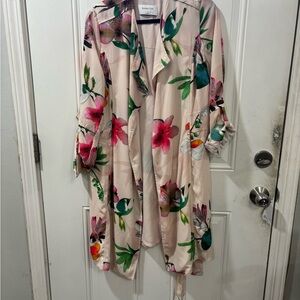 Aritzia Babaton Blush Floral Trench style Jacket